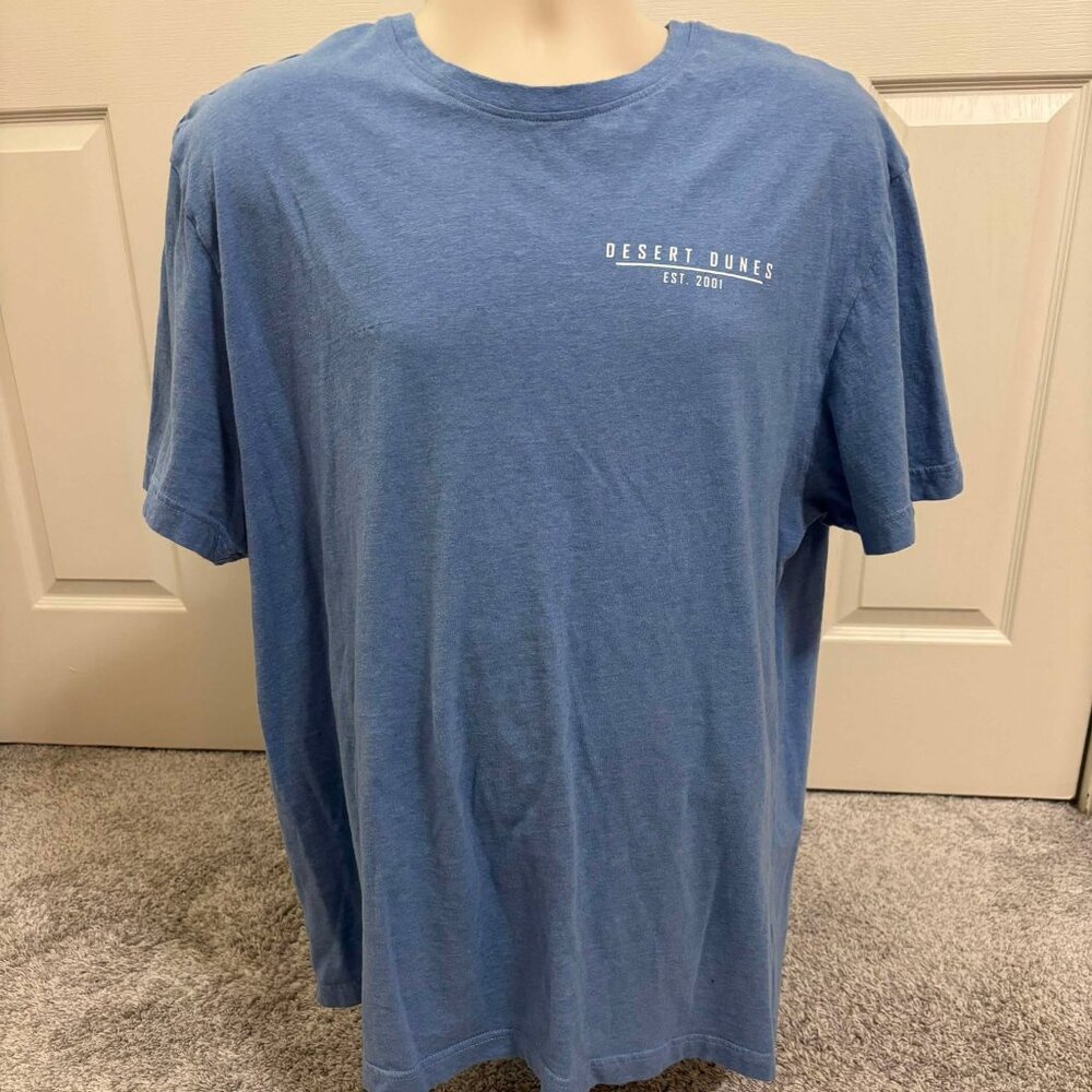 Like New Men's Blue T-shirt by Desert Dunes with a Sailboats on the Backside